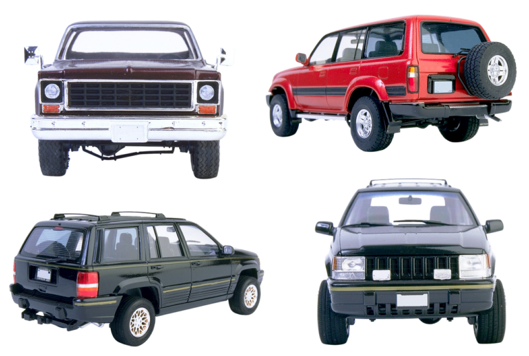 Kinderwagen verschiedener Modelle sicher und bequem im Kofferraum eines Familienautos verstaut