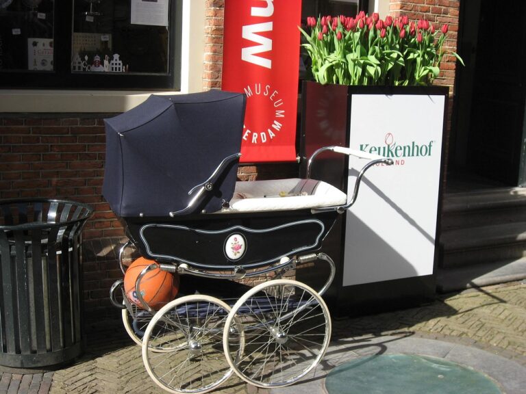 Sauberer Kinderwagen mit gepflegten Rädern und Textilien für lange Lebensdauer